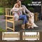 Natural Teak Wood Patio Bench 47 Inch Outdoor Loveseat Chair with Backrest